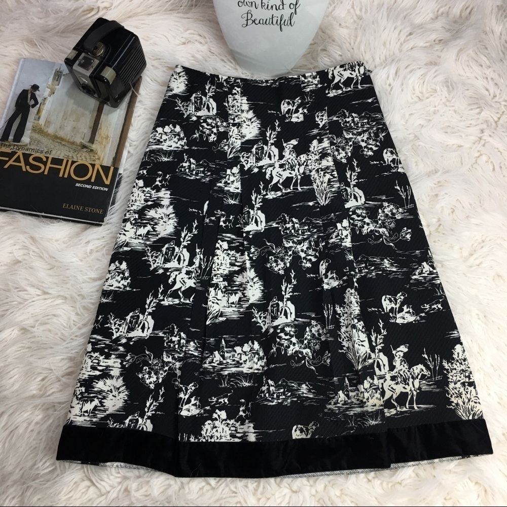 Vintage 90s Harold’s Toile A-Line SkirtWool Silk · Equestrian Heritage Old Money